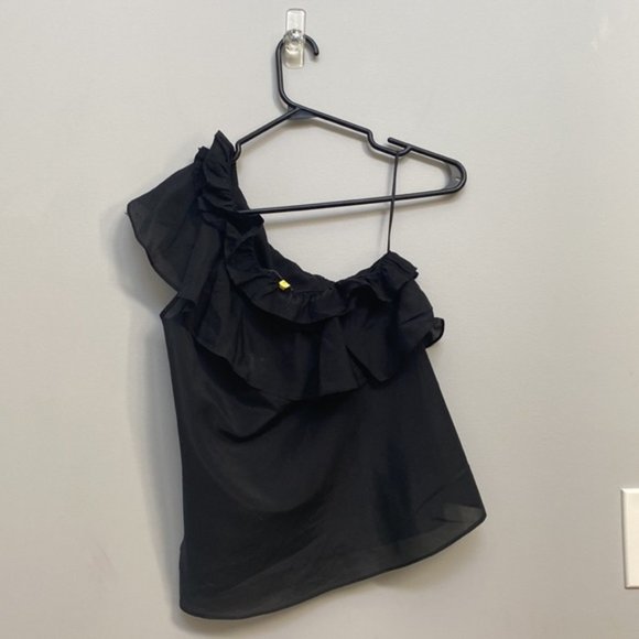 ❗️SOLD❗️7 For All Mankind One Shoulder Ruffle Top Size XS - Picture 4 of 7